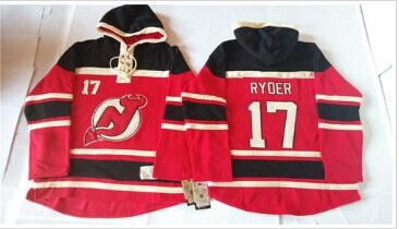 New Jersey Devils #17 Michael Ryder Red Sawyer Hooded Sweatshirt Stitched NHL Jersey