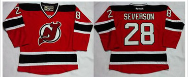 New Jersey Devils #28 Damon Severson Red Home Stitched NHL Jersey