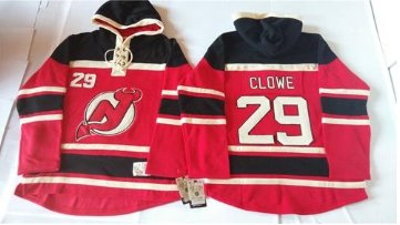New Jersey Devils #29 Ryane Clowe Red Sawyer Hooded Sweatshirt Stitched NHL Jersey
