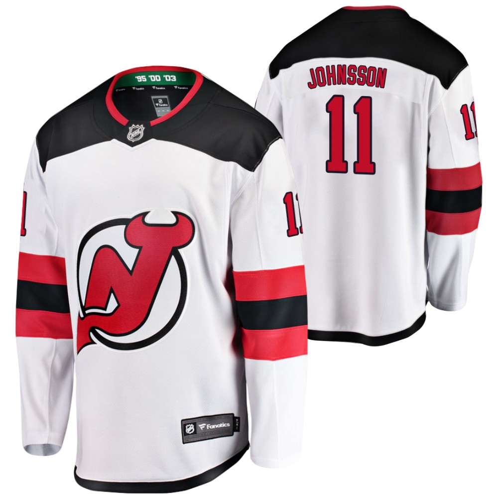New Jersey Devils Andreas Johnsson White Away Breakaway Player 2020-21 Jersey