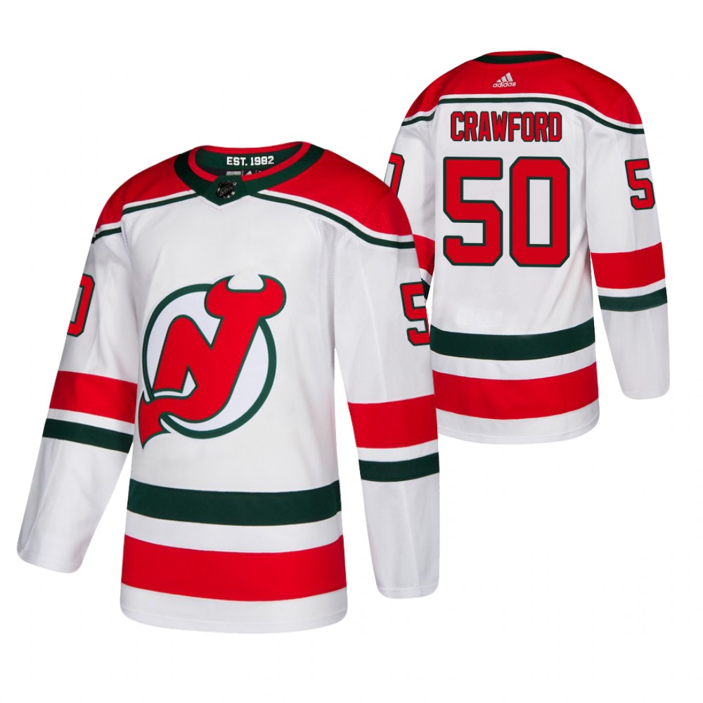New Jersey Devils Corey Crawford White 2020-21 Authentic Alternate Jersey