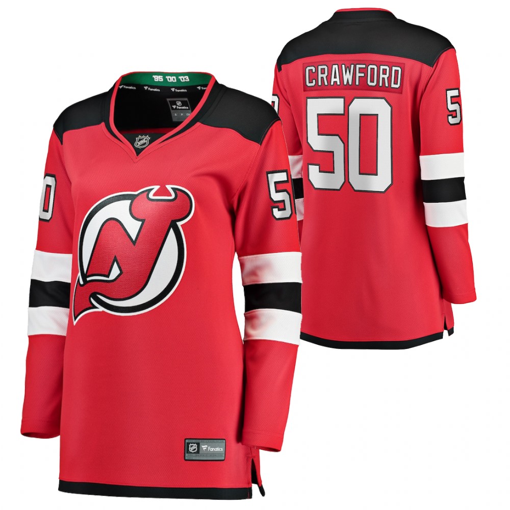New Jersey Devils Corey Crawford Women Red 2020-21 Home Jersey
