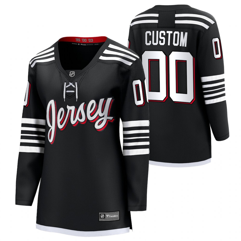 New Jersey Devils Custom Women Black 2022 Alternate Jersey
