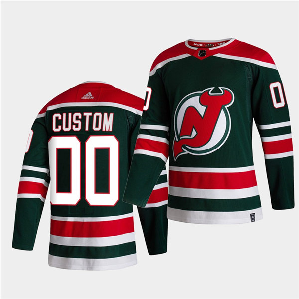 New Jersey Devils Custom adidas Green 2021 Reverse Retro Special Edition Authentic Jersey Stitched