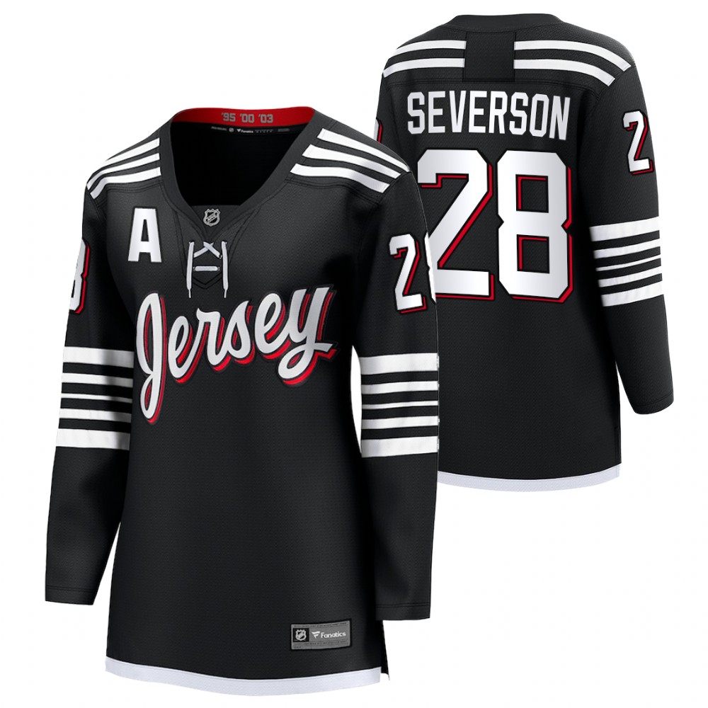 New Jersey Devils Damon Severson Women Black 2022 Alternate Jersey