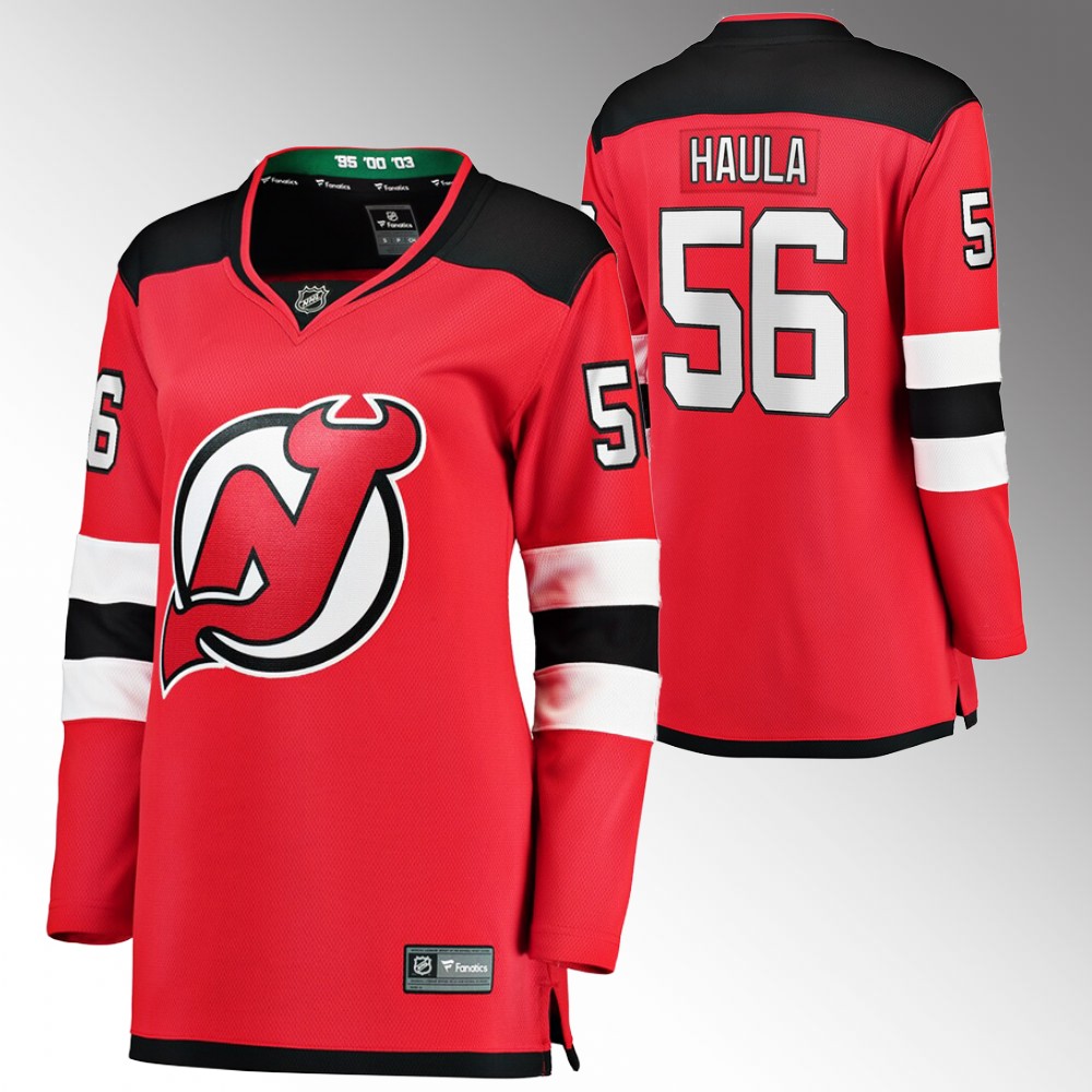 New Jersey Devils Erik Haula Women Red Home Jersey