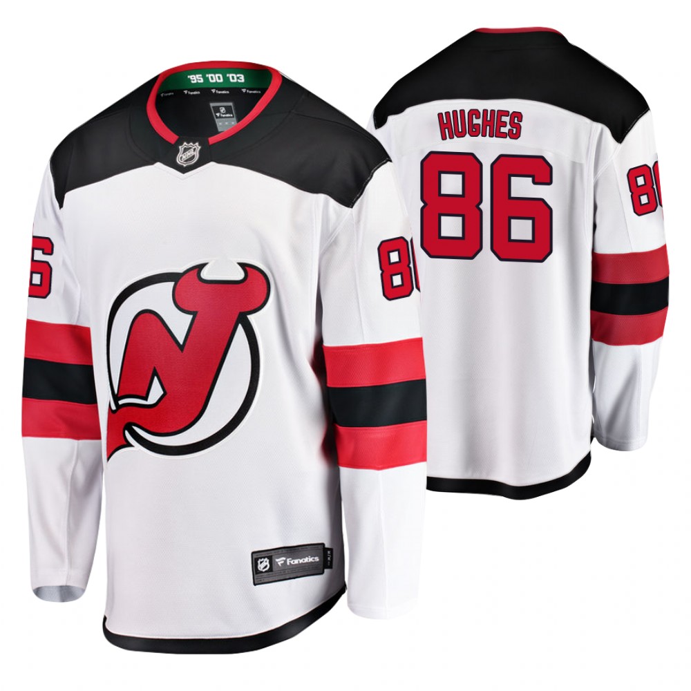 New Jersey Devils Jack Hughes Men's Away Breakaway Player Jersey