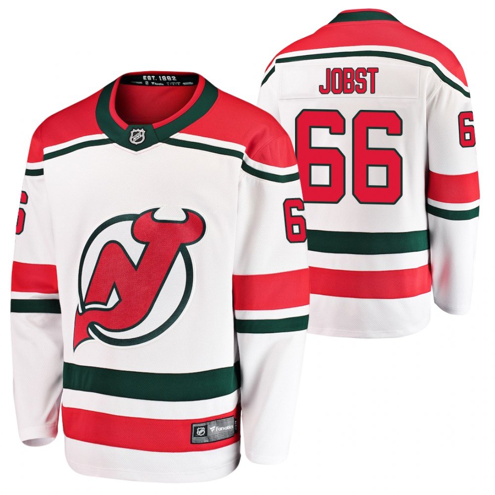 New Jersey Devils Mason Jobst White Away 2021 Trade Jersey