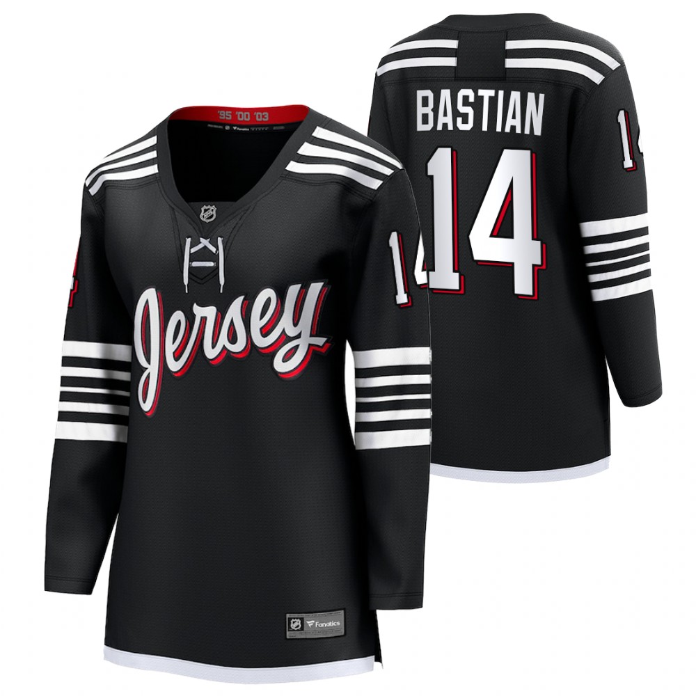 New Jersey Devils Nathan Bastian Women Black 2022 Alternate Jersey