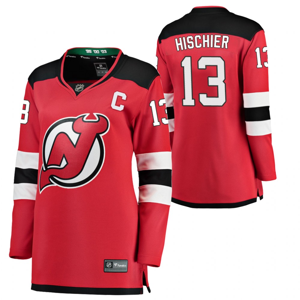 New Jersey Devils Nico Hischier Women Red Home Jersey