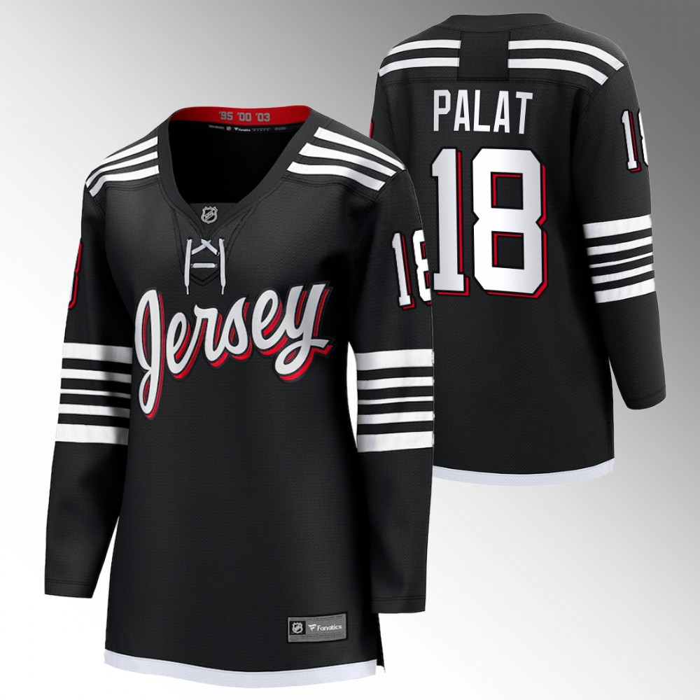 New Jersey Devils Ondrej Palat Women Black 2022 Alternate Jersey