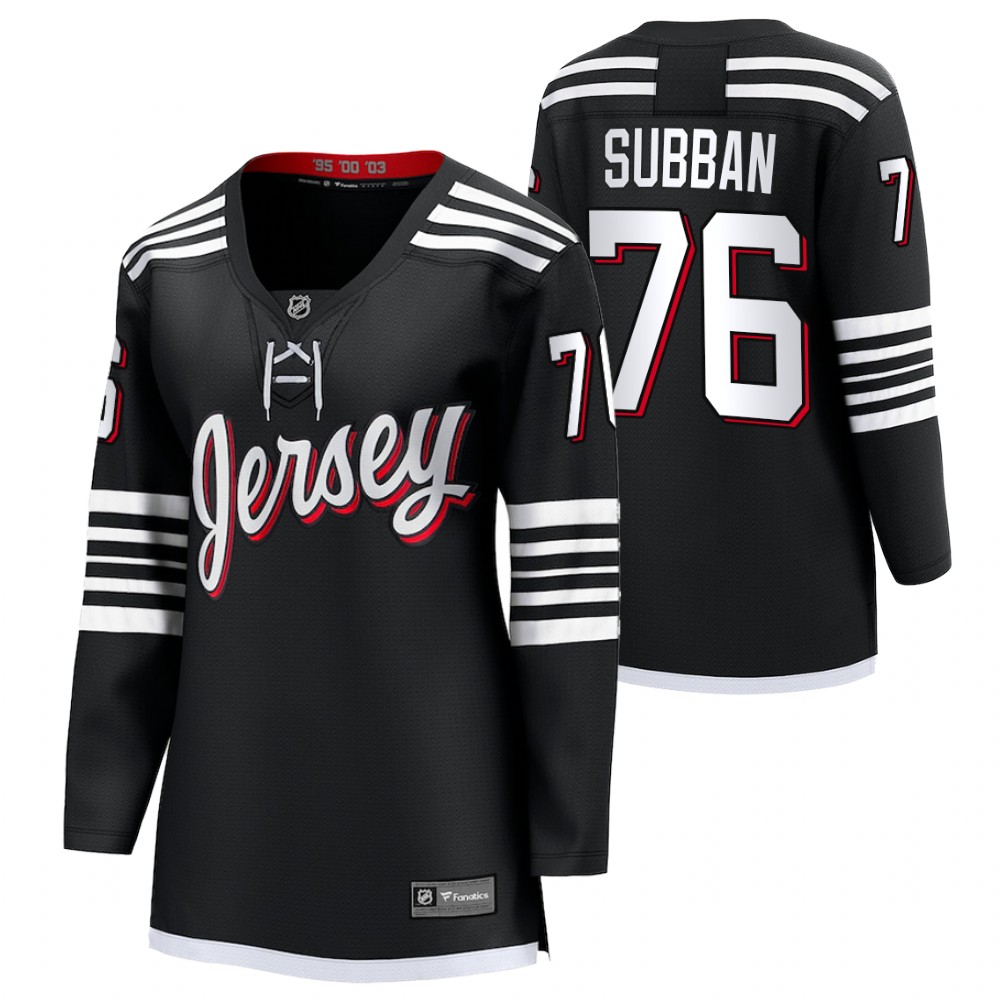 New Jersey Devils P.K. Subban Women Black 2022 Alternate Jersey