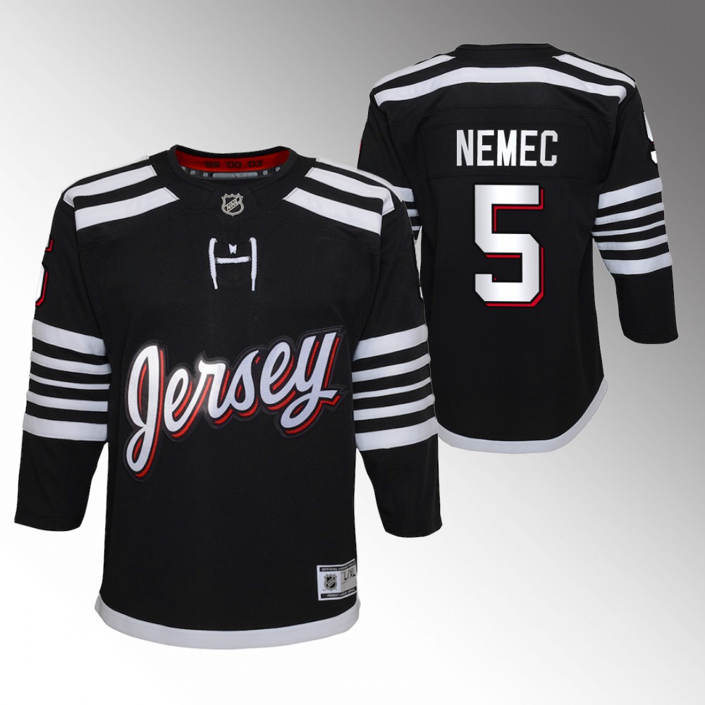 New Jersey Devils Simon Nemec Women Black Alternate Jersey
