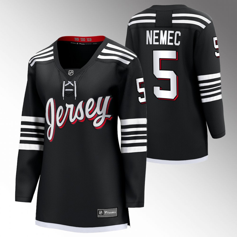 New Jersey Devils Simon Nemec Youth Black Alternate Jersey