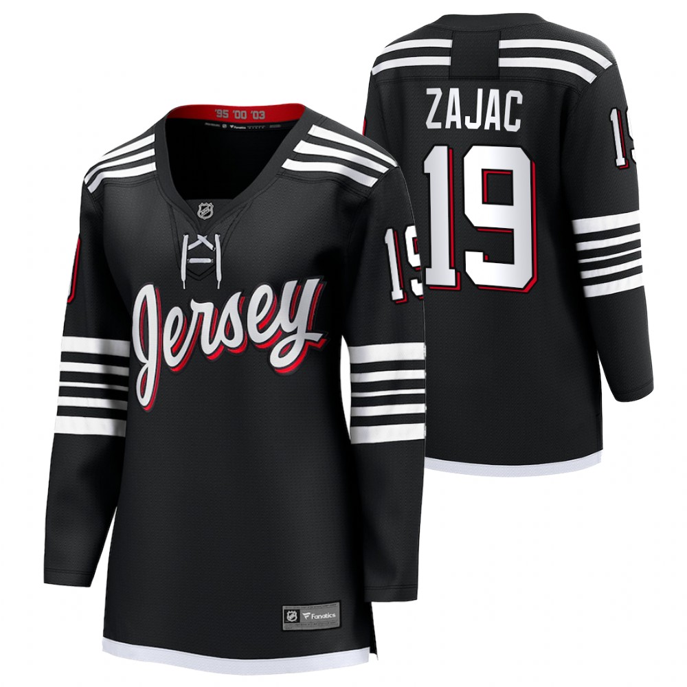 New Jersey Devils Travis Zajac Women Black 2022 Alternate Jersey