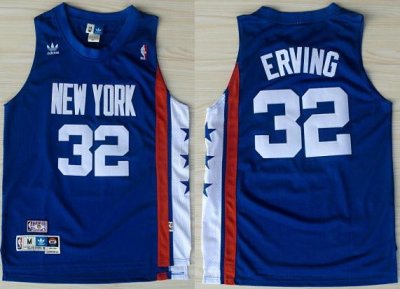 New Jersey Nets #32 Julius Erving Blue ABA Hardwood Classic Swingman Jerseys