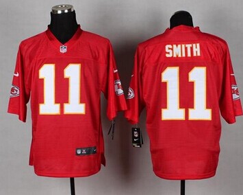 New Kansas City Chiefs #11 Alex Smith Red NFL Elite QB Practice Jersey