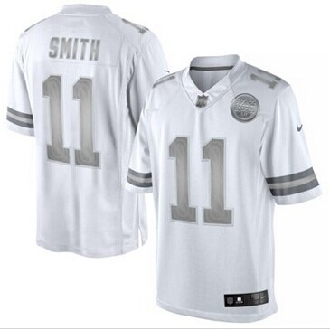 New Kansas City Chiefs #11 Alex Smith White Platinum Jersey