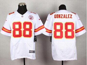 New Kansas City Chiefs #88 Tony Gonzalez White NFL Elite Jersey