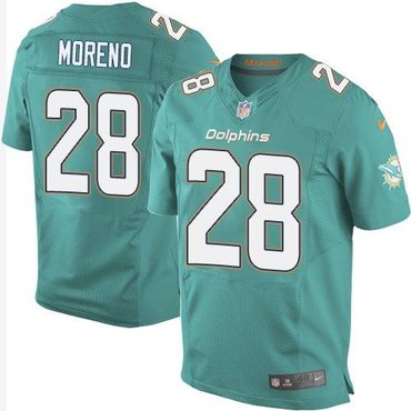 New Miami Dolphins #28 Knowshon Moreno Aqua Green Team Color NFL Elite Jersey