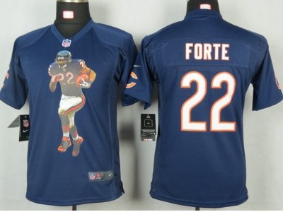 2012 New NFL Youth Chicago Bears 22 Forte Blue Portrait Fashion Game Jerseys