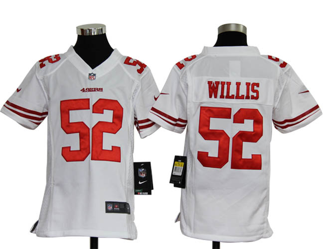 NEW NFL Youth San Francisco 49ers #52 Patrick Willis White Jerseys
