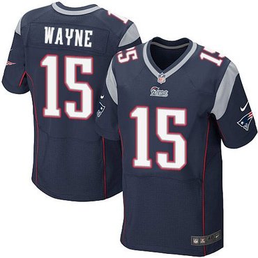 New New England Patriots #15 Reggie Wayne Navy Blue Team Color NFL Elite Jersey