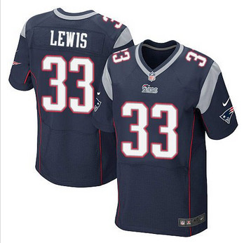 New New England Patriots #33 Dion Lewis Navy Blue Team Color Men's Stitched NFL Elite Jersey
