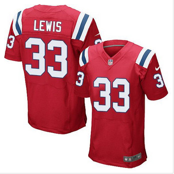 New New England Patriots #33 Dion Lewis Red Alternate Men's Stitched NFL Elite Jersey
