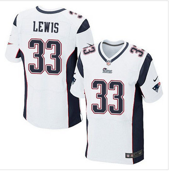 New New England Patriots #33 Dion Lewis White Men's Stitched NFL Elite Jersey