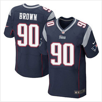 New New England Patriots #90 Malcom Brown Navy Blue Team Color Men's Stitched NFL Elite Jersey