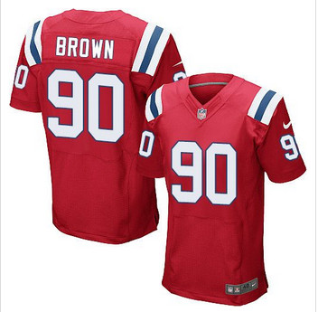 New New England Patriots #90 Malcom Brown Red Alternate Men's Stitched NFL Elite Jersey
