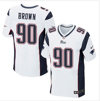 New New England Patriots #90 Malcom Brown White Men's Stitched NFL Elite Jersey