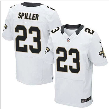 New New Orleans Saints #23 C.J. Spiller White Men's Stitched NFL Elite Jersey