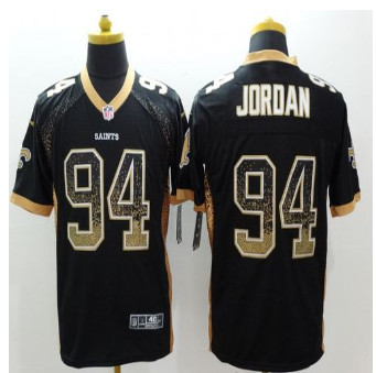 New New Orleans Saints #94 Cameron Jordan Black Team Color Men's Stitched NFL Elite Drift Fashion Jersey