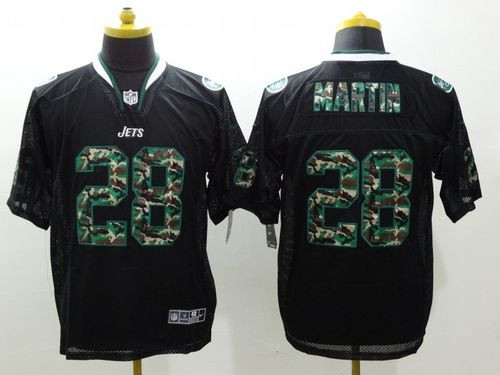 New New York Jets #28 Curtis Martin Black Men''s Stitched NFL Elite Camo Fashion Jersey