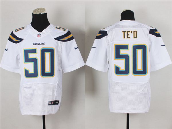 New Nike San Diego Chargers #50 Manti Teo White Elite Jersey