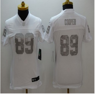 New Oakland Raiders #89 Amari Cooper White Women's Stitched NFL Limited Platinum Jersey