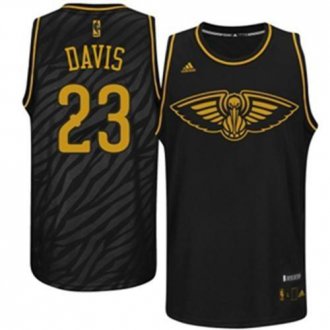 New Orleans Pelicans #23 Anthony Davis Black Precious Metals Fashion NBA Jersey