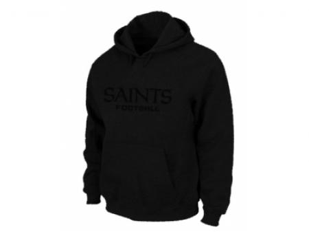 New Orleans Sains Authentic font Pullover Hoodie Black
