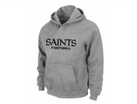 New Orleans Sains Authentic font Pullover Hoodie Grey