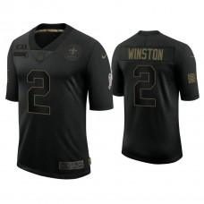 New Orleans Saints #2 Jameis Winston Black 2020 Salute to Service Limited Jersey