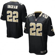 New Orleans Saints #22 Mark Ingram Black Game Jersey