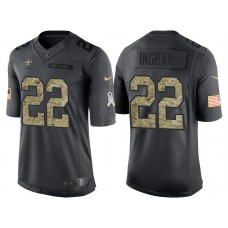 New Orleans Saints #22 Mark Ingram Camo Anthracite 2016 Salute to Service Limited Jersey