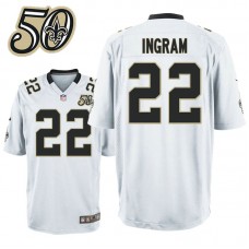 New Orleans Saints #22 Mark Ingram White 50th Anniversary Game Jersey