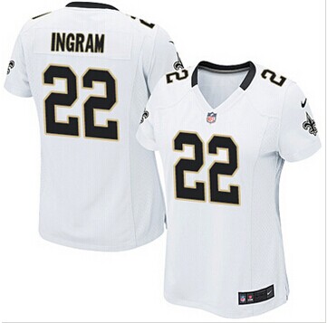 New Orleans Saints #22 Mark Ingram women White NFL Jersey