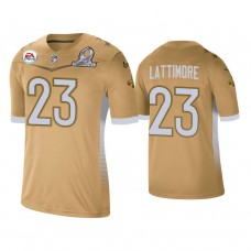 New Orleans Saints #23 Marshon Lattimore Gold 2021 NFC Pro Bowl Game Jersey
