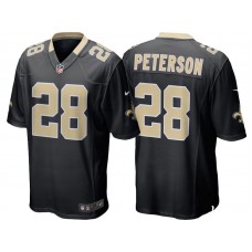 New Orleans Saints #28 Adrian Peterson Black Game Jersey