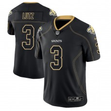 New Orleans Saints #3 Wil Lutz 2018 Lights Out Color Rush Limited Black Jersey