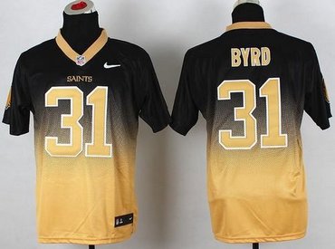 New Orleans Saints #31 Jairus Byrd Black-Gold NFL Elite Fadeaway Fashion Jersey